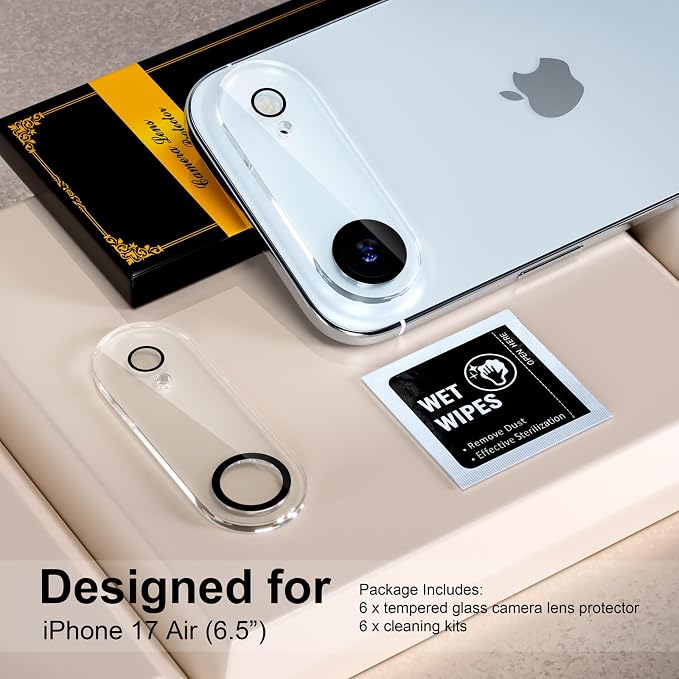 for 6 Pack iPhone Air Camera Lens Airtector 9H Tempered Glass Camera Screen - Image 2