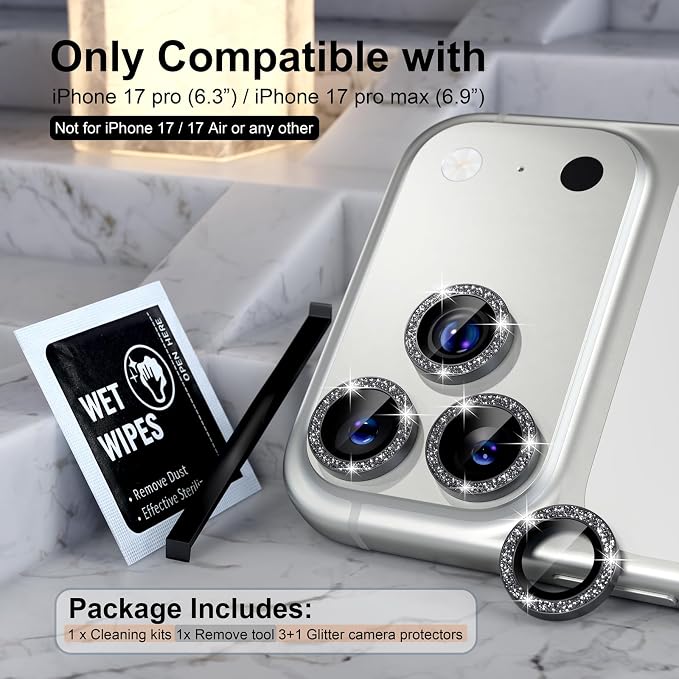 Choiche Compatible for iPhone 17 Pro/iPhone 17 Pro Max Camera Lens Protector - Image 2