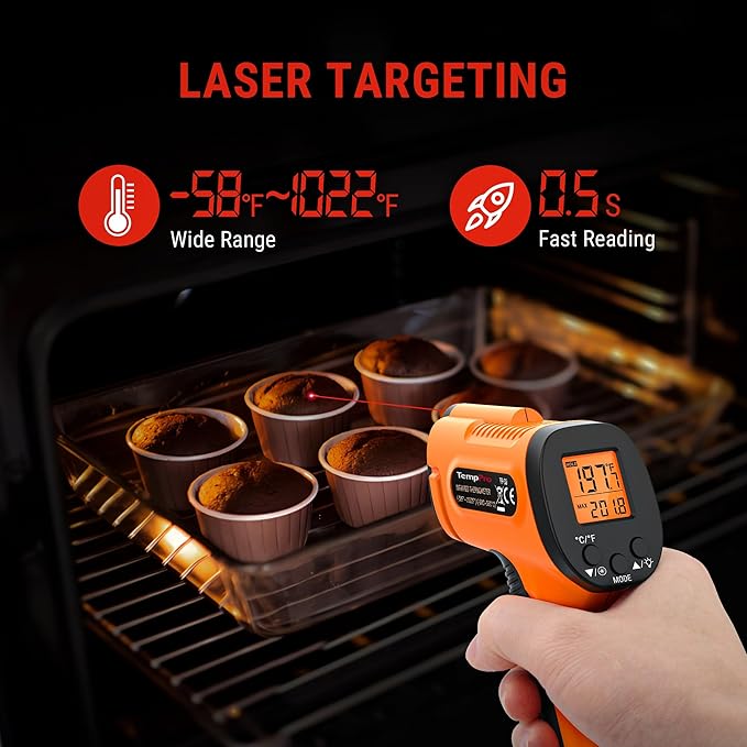 TempPro TP30 Infrared Thermometer Gun, Laser Thermometer - Image 3