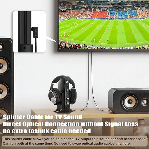 90 Degree Optical Audio Splitter 1 in 2 Out Cable, Digital Toslink Fiber - Image 3