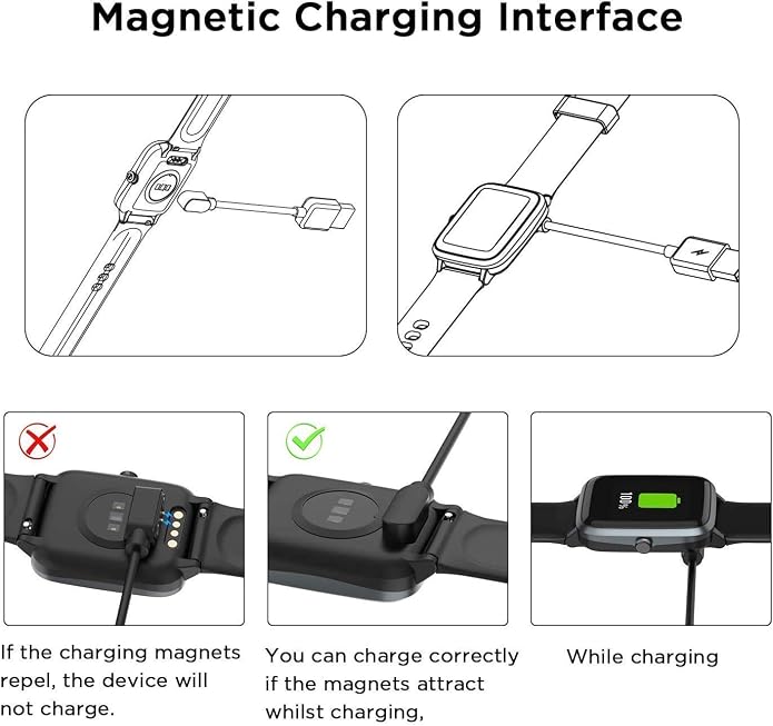 Lamshaw Compatible with TOOBUR IDW16 Smart Watch Charger, Magnetic USB Cable - Image 8