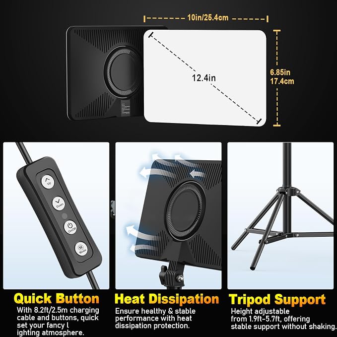 30W Upgraded Photography Lighting Kit, Anautin 2-Pack LED Video Lighting - Image 5