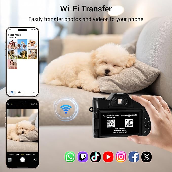 Camera Digital, 75MP WiFi 4K Vlogging Video Camera - Image 4