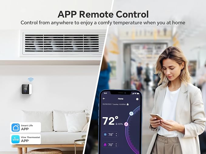 vine Smart Thermostat for House, WiFi Thermostats for Home Compatible - Image 4