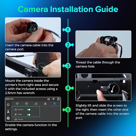 FLASHFORGE Camera Kit for Adventurer 5M/Pro/AD5X 3D Printer, Real-time and - Image 7