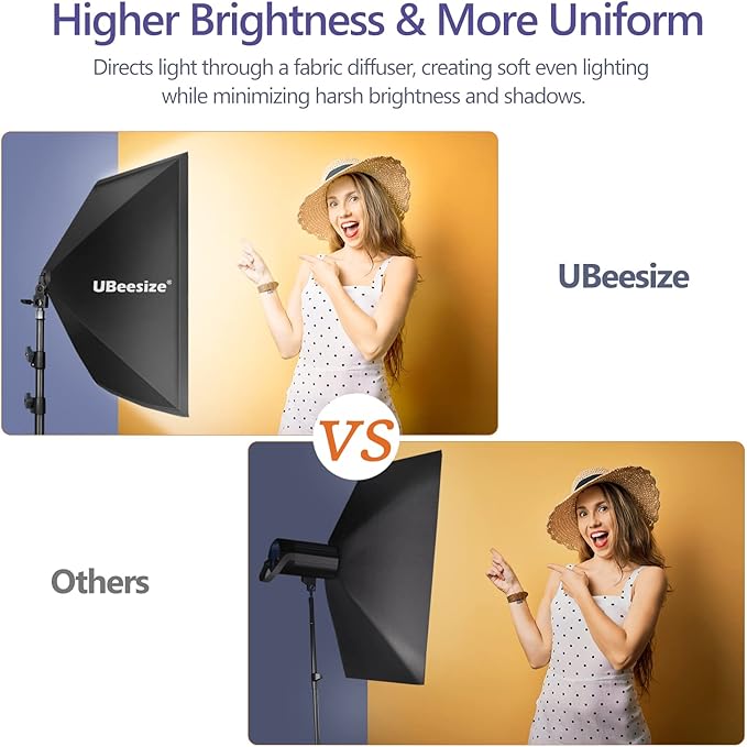 UBeesize Softbox Photography Lighting Kit, 27” x 20” Continuous Lighting Kit - Image 4