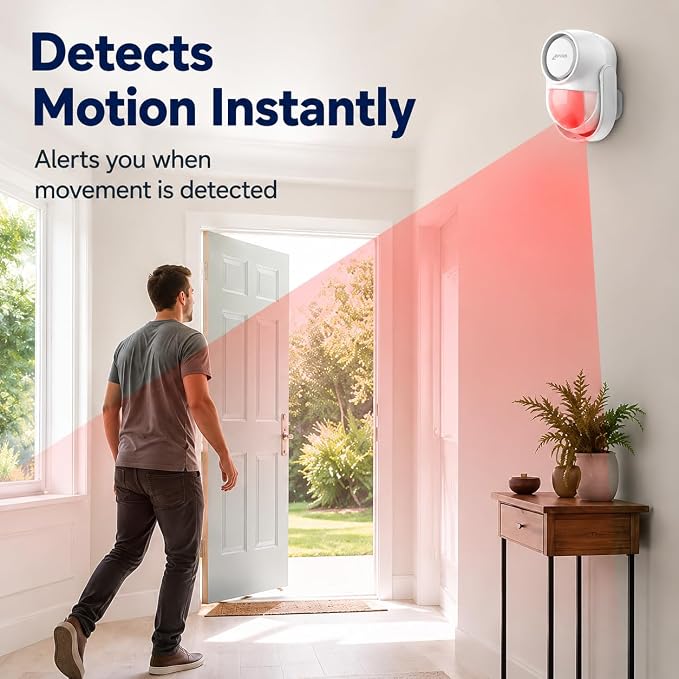 CPVAN 125dB Motion Sensor Alarm, Wireless Indoor PIR Motion Detector - Image 3