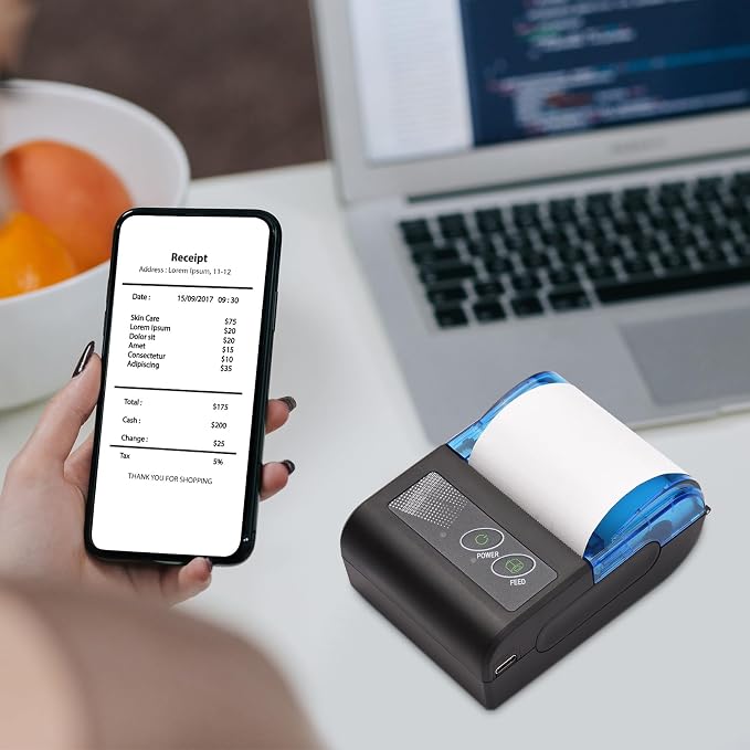 Thermal Printer, Mini Thermal Receipt Printers, Portable USB Receipt Bill - Image 8