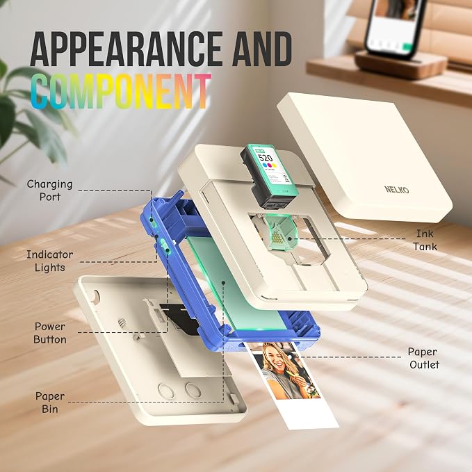 Nelko PP01 Instant Smartphone Photo Printer, Portable Mini Color Wireless - Image 9