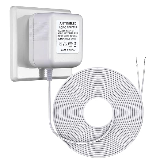 24V C Wire Transformer for Ring Nest Ecobee Honeywell Devices | 26.2ft white by Unknown