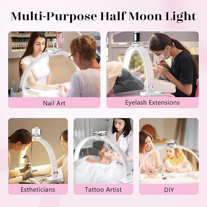 LIONVISON Half Moon Light for Nail Desk: 31-inch Manicure Table Light - 48W - Image 2