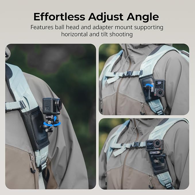 SMALLRIG Backpack Strap Mount for GoPro Hero 13/12/11, for DJI Osmo Nano Action - Image 2