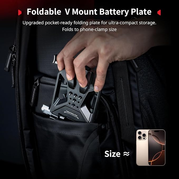 SMALLRIG Foldable V Mount Battery Plate Kit Pro, w/QR Plate - Image 7
