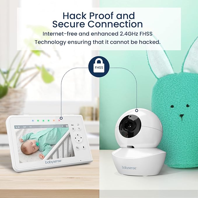 Babysense Baby Monitor with 2 Cameras and Audio 4.3", Non Wifi Baby Monitor - Image 5