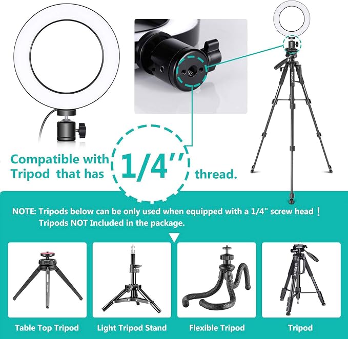 Ring Light OEBLD Dimmable with 3 Light Modes & 10 Brightness Level LED Ring - Image 5