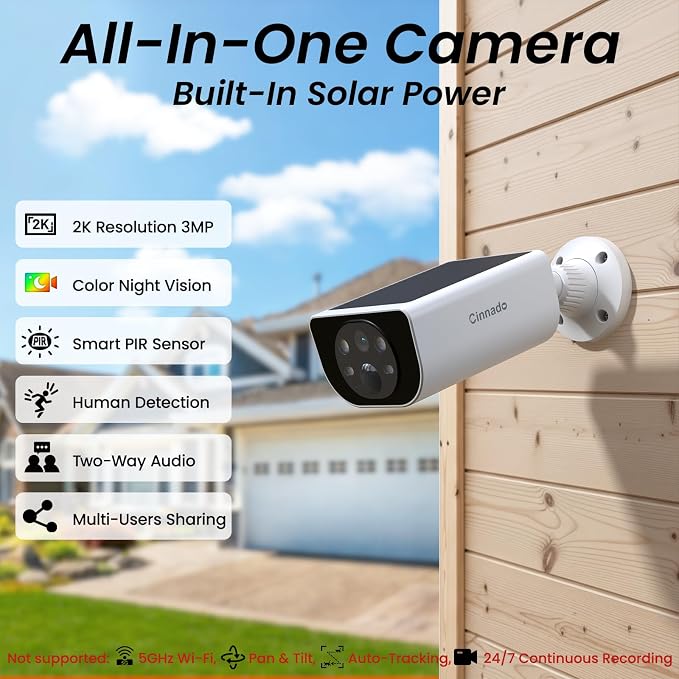Cinnado Security Cameras Wireless Outdoor-2.4 GHz Wi-Fi Cameras - Image 2