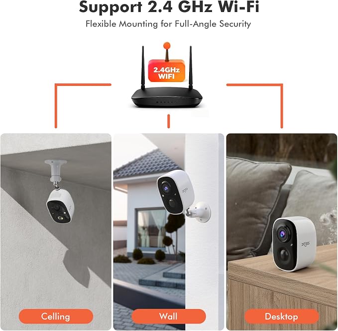 Dzees Outdoor Camera Wireless, 2K Battery Powered WiFi Surveillance Camera - Image 6