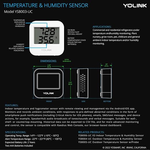 YoLink SpeakerHub & Two Temp/Humidity Sensors Starter Kit – Audio Hub Plays - Image 9