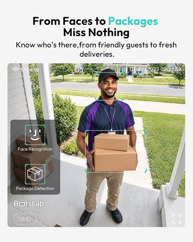 BOTSLAB Solar Powered Doorbell Camera Wireless, No Subscription Required - Image 5