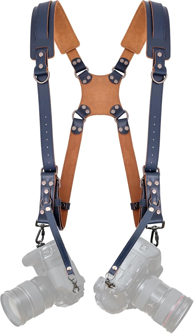 Padwa Lifestyle Blue Dual Camera Harness Strap by PadwaLifestyleCameraStrap