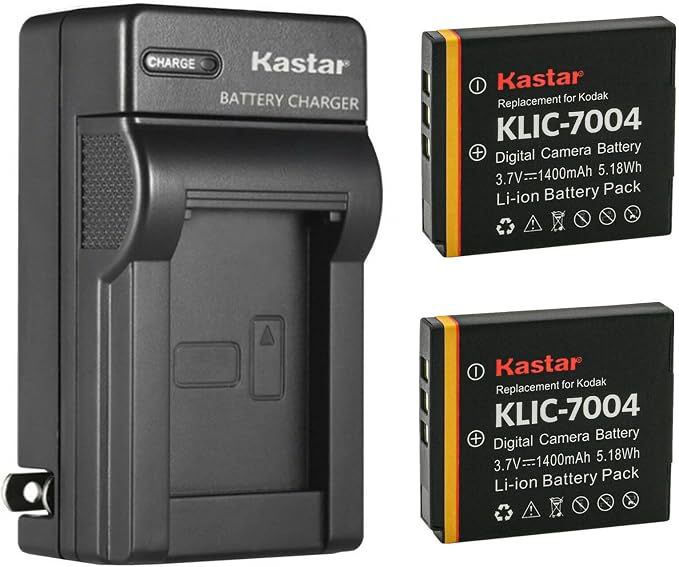 Kastar 2-Pack KLIC-7004 Battery and AC Wall Charger Replacement by Kastar