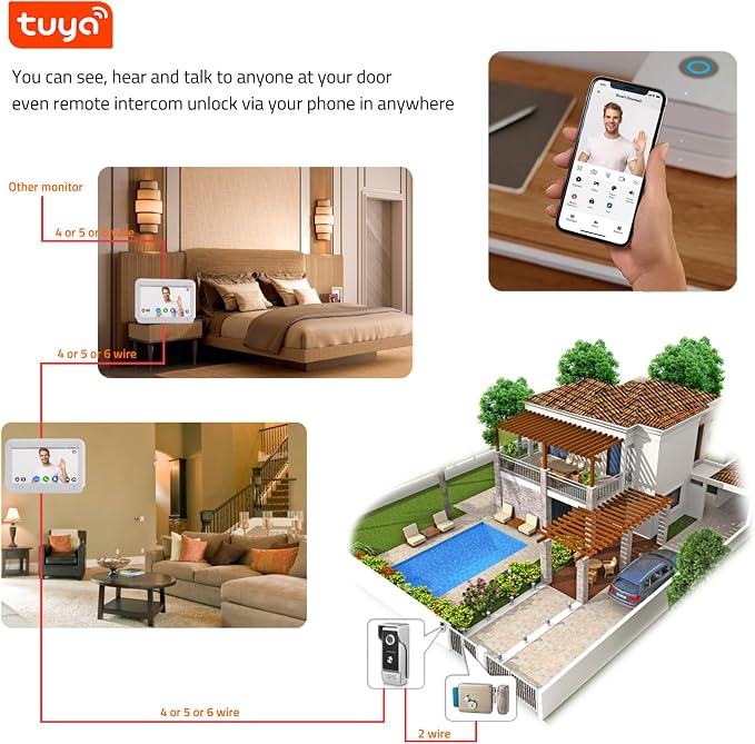 Wireless WiFi Video Doorbell Intercom System, 1080P Video Door Camera - Image 9