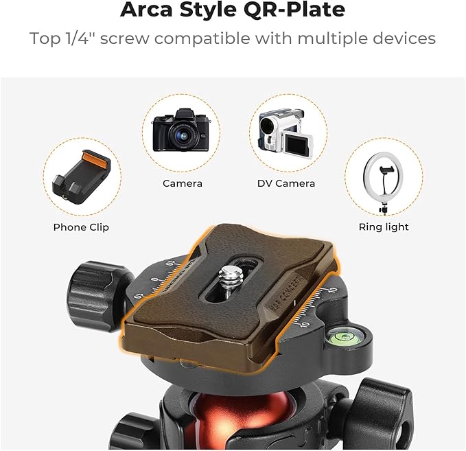 K&F CONCEPT Professional 28mm Metal Tripod Ball Head 360 Degree Rotating - Image 4