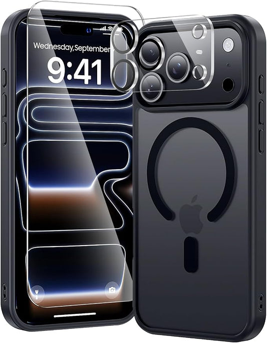 toushion 3 in 1 for iPhone 17 Pro Case Matte Black, Fits MagSafe, Screen by Unknown