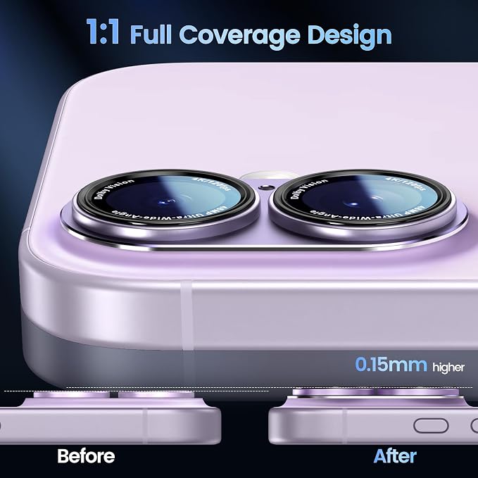 CACOE Camera Lens Protector for iPhone 16/16 Plus/17 - Image 3
