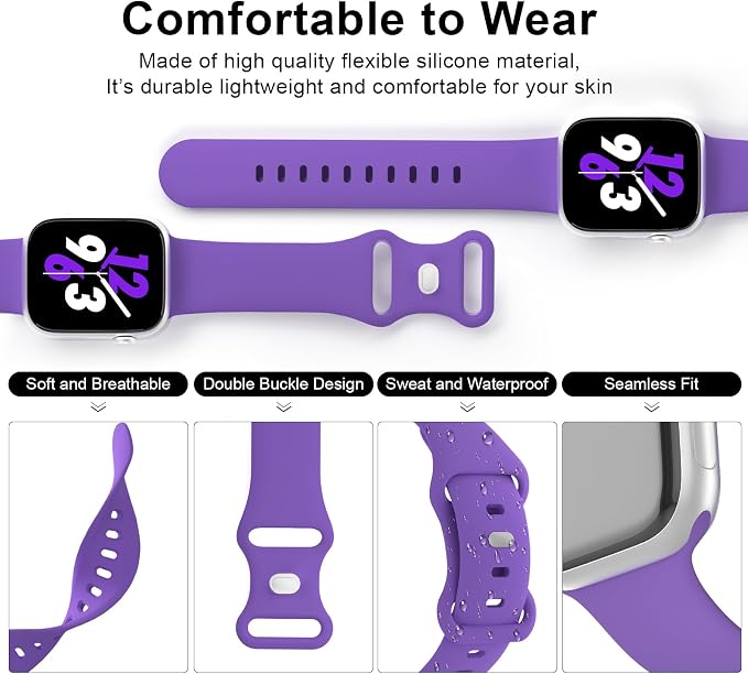 Sport Band Compatible with Apple Watch 38mm 40mm 41mm 42mm 44mm 45mm 46mm 49mm - Image 3