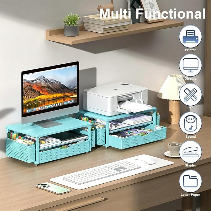 Spacrea Desk Organizer and Accessories, Computer Monitor Stand Riser - Image 6