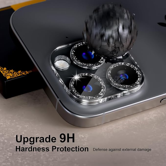 for 6 Pack iPhone 16 Pro/iPhone 16 Pro Max Camera Lens Protector 9H Tempered - Image 3