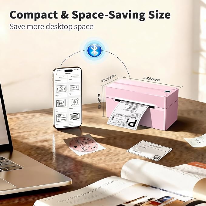 Shipping Label Printer, 4X6 Bluetooth Thermal Label Printer - Image 3