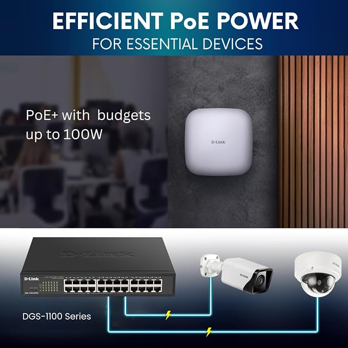 D-Link 24-Port Gigabit Smart Managed PoE+ Switch | 12 PoE+ Ports - Image 3