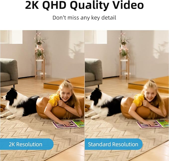 aosu 2K Security Camera Indoor, Baby Monitor Pet Camera 360-Degree - Image 4