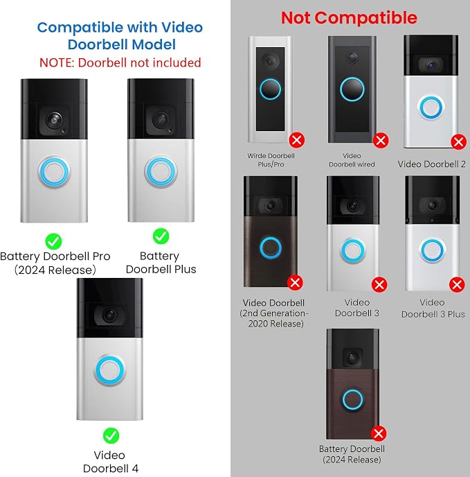 No-Drill Adhesive Doorbell Mount Compatible - Image 2
