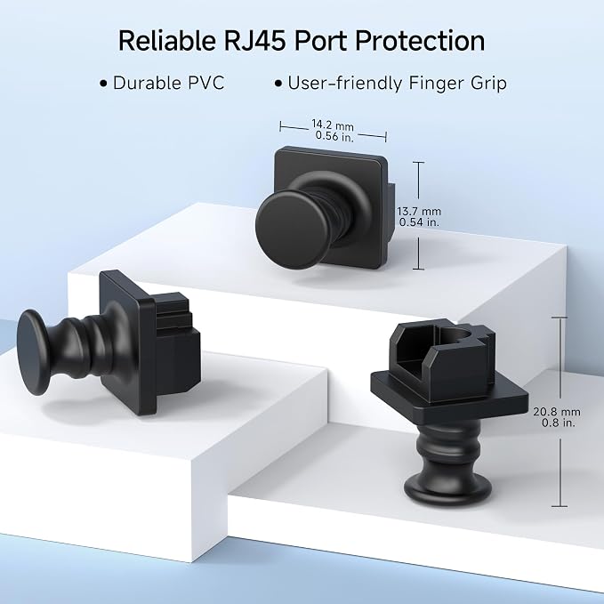 Cable Matters 50-Pack RJ45 Dust Cover, Ethernet Port Cover, Cat 6 RJ45 - Image 5