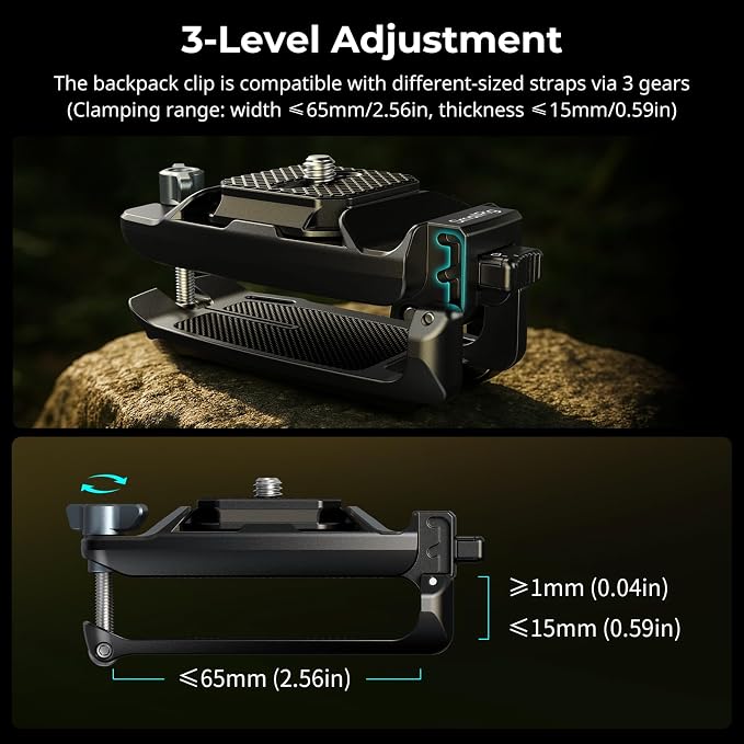 SMALLRIG Camera Clip with Plate, Quick Release System, Max Payload 40kg/88lb - Image 5