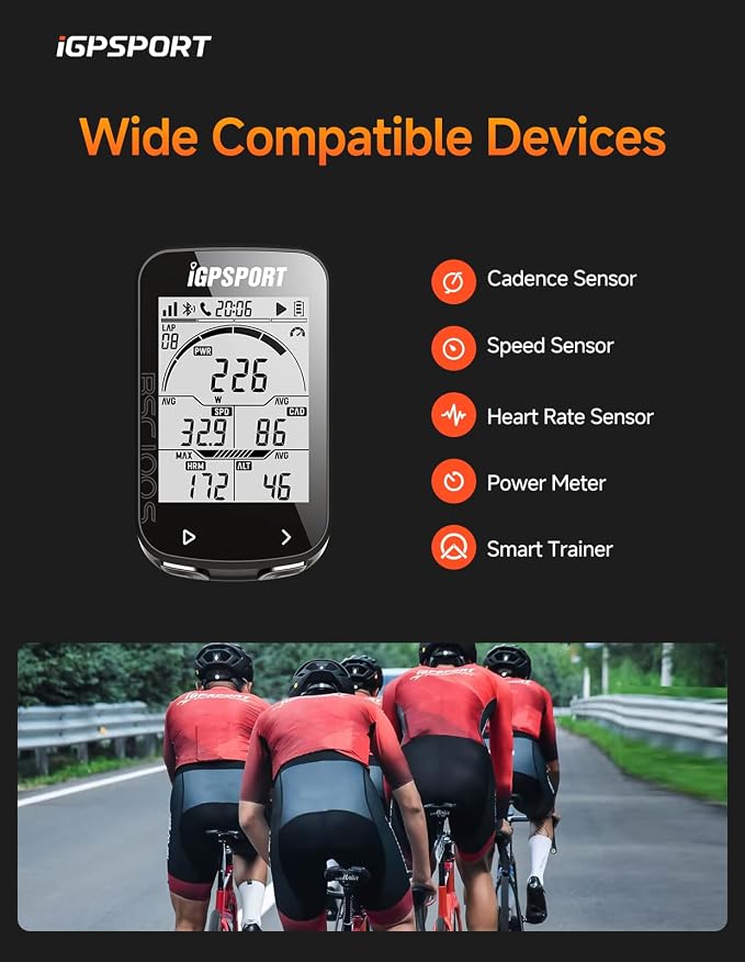 iGPSPORT BSC100S GPS Bike Computer Wireless, 2.6'' LCD Display 40H Rechargeable - Image 8