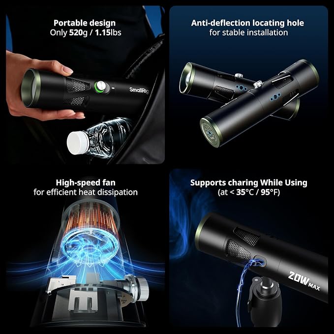 SmallRig RF 20C 20W LED Photography Flashlight, 5 Colors CRI 97 TLCI 99 - Image 8