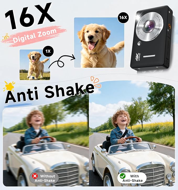 Digital Camera, 44MP FHD 1080P Point and Shoot Digital Camera - Image 3