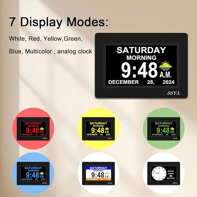 SSYA 7 Inch Calendar Clock - Image 4