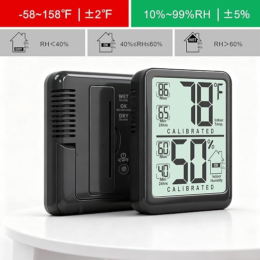 Antonki Room Thermometer, Digital Small Hygrometer Indoor Thermometer Humidity - Image 6