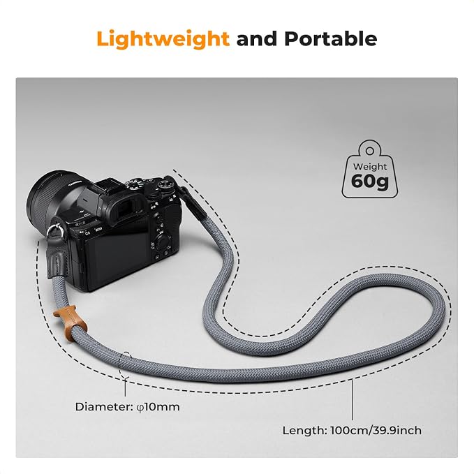 K&F CONCEPT Camera Neck Strap, 100cm Nylon Rope Camera Shoulder Strap - Image 4