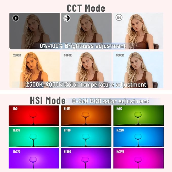 NiceFoto RGB Video Lights, 360° Full Color LED Video Light - Image 3