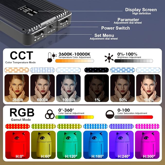 IVISII G2 Pocket RGB Camera Light, Built-in 7200mAh Rechargeable Battery - Image 4