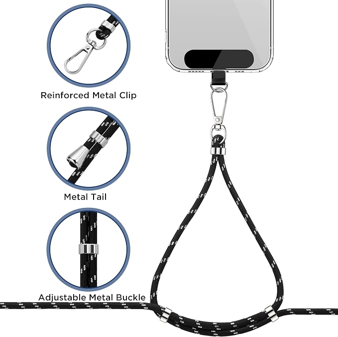 CACOE Phone Lanyard 2 Pcs-1 Pcs Adjustable Neck Strap, 2 Pads, Universal - Image 5