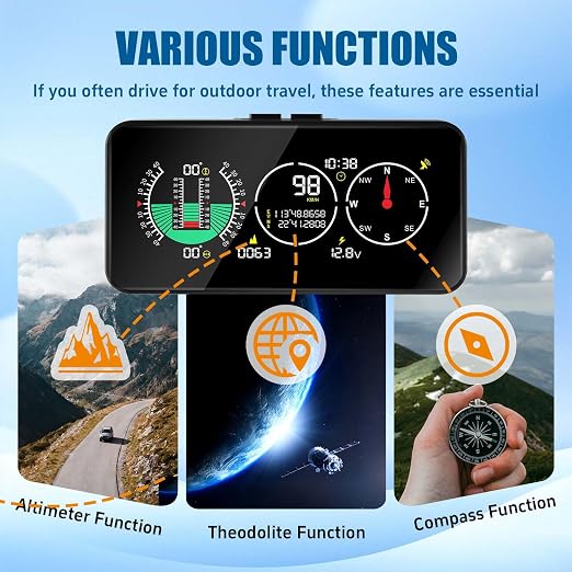 X60 Car Inclinometer for Off-Road, GPS Speedometer MPH KMH - Image 5