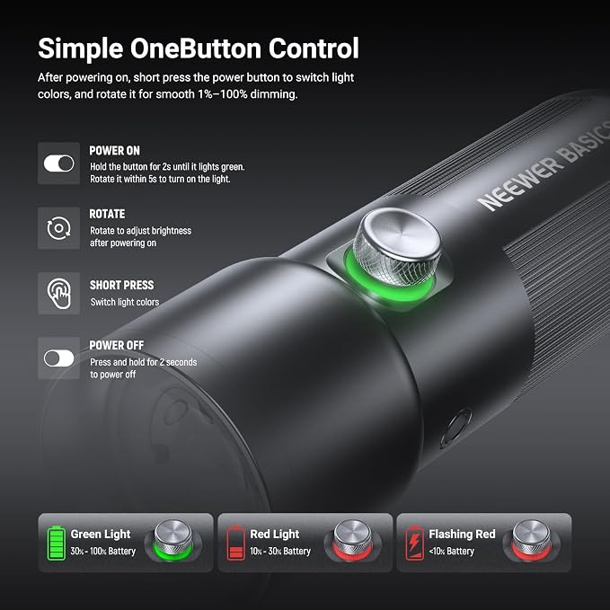 NEEWER BASICS RGB Photography Flashlight - Image 5