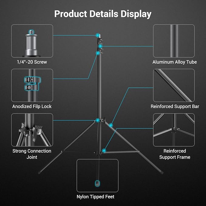 SmallRig 110"/9.2ft Photography Light Stand - Image 5